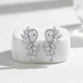 CUBIC ZIRCONIA COLLECTION - EXQUISITE STARLET EARRINGS - CZER476 SILVER