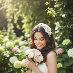 ATHENA COLLECTION - DAINTY FLOWER HEADBAND - AHB210 -SILVER