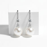 STERLING SILVER COLLECTION - EXQUISITE PEARL DROP EARRINGS - CZER852 SILVER