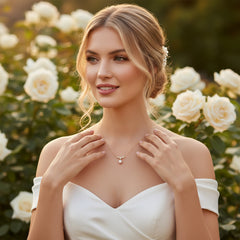 STERLING SILVER COLLECTION - CHIC PEARL DROP NECKLACE - CZNK262 925 SILVER
