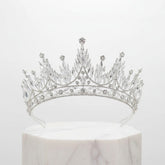 ATHENA COLLECTION - GLITZY GLAM CROWN - AHB214 SILVER