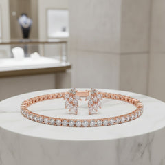 CUBIC ZIRCONIA COLLECTION - TENNIS BRACELET SET -ROSE GOLD
