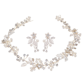 ATHENA COLLECTION - FLORAL EXTRAVAGANCE HAIR VINE- SILVER - HP206