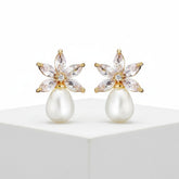 CUBIC ZIRCONIA COLLECTION - CHIC GEM EARRINGS - CZER855 GOLD