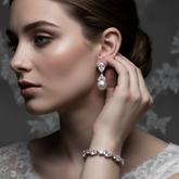 CUBIC ZIRCONIA COLLECTION -CLASSIC CRYSTAL BRACELET SET - ROSE GOLD
