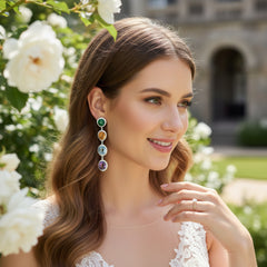 CUBIC ZIRCONIA COLLECTION - ART DECO STYLE EARRINGS - CZER856 MULTI