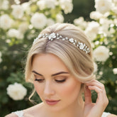 ATHENA COLLECTION - DAINTY FLOWER HAIRVINE - SILVER