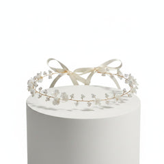 ATHENA COLLECTION - DAINTY FLOWER HAIRVINE - SILVER