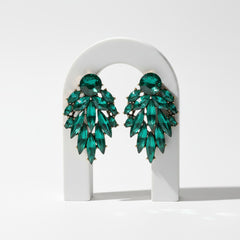 ATHENA COLLECTION - CRYSTAL DAZZLE EARRINGS -CZER866 EMERALD