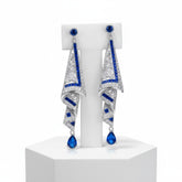 CUBIC ZIRCONIA COLLECTION - EXQUISITE STARLET EARRINGS - SAPPHIRE CZER867