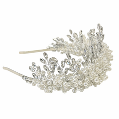 ATHENA COLLECTION - TIMELESS BEAUTY TIARA - SILVER AHB217