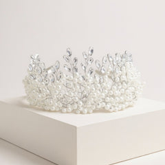 ATHENA COLLECTION - TIMELESS BEAUTY TIARA - SILVER AHB217