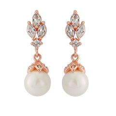 CUBIC ZIRCONIA COLLECTION - CHIC ROSE EARRING COLLECTION -ROSE GOLD