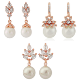 CUBIC ZIRCONIA COLLECTION - CHIC ROSE EARRING COLLECTION -ROSE GOLD