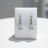 CUBIC ZIRCONOA COLLECTION - DAINTY SIMULATED DIAMOND EARRINGS - CZER874 SILVER