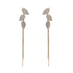 CUBIC ZIRCONIA COLLECTION - EXQUISITE CRYSTAL DROP EARRINGS - CZER876 GOLD