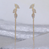 CUBIC ZIRCONIA COLLECTION - EXQUISITE CRYSTAL DROP EARRINGS - CZER876 GOLD