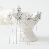 ATHENA COLLECTION - CRYSTAL ALLURE HAIR PINS - PIN81- SILVER