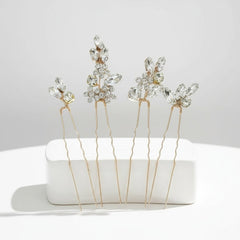 ATHENA COLLECTION - CRYSTAL ALLURE HAIR PINS - PIN81- GOLD