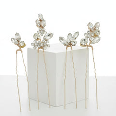 ATHENA COLLECTION - CRYSTAL ALLURE HAIR PINS - PIN81- GOLD