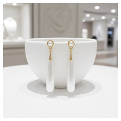 ATHENA COLLECTION - PEARL DROP EARRINGS - CZER879 GOLD
