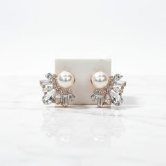 ATHENA COLLECTION - GATSBY INSPIRED STUD EARRINGS - CZER880 GOLD