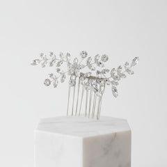 ATHENA COLLECTION - GLITZY GLAM HAIR COMB - HC303 SILVER