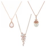 CUBIC ZIRCONIA COLLECTION - ROSE GOLD NECKLACE COLLECTION - ROSE