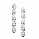 CUBIC ZIRCONIA COLLECTION - CRYSTAL DROP EARRINGS - CZER884 SILVER