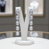CUBIC ZIRCONIA COLLECTION - CRYSTAL DROP EARRINGS - CZER884 SILVER