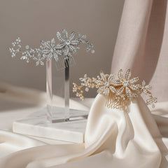 ATHENA COLLECTION - CRYSTAL FLOWER HAIR COMBS SET