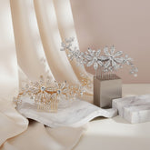 ATHENA COLLECTION - CRYSTAL FLOWER HAIR COMBS SET