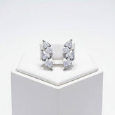 CUBIC ZIRCONIA COLLECTION - SIMULATED DIAMOND STUD EARRINGS - CZER887 SILVER