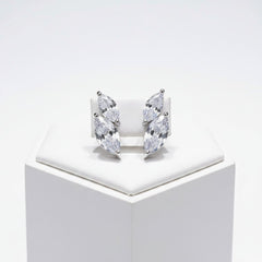 CUBIC ZIRCONIA COLLECTION - SIMULATED DIAMOND STUD EARRINGS - CZER887 SILVER