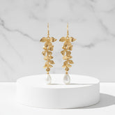 ATHENA COLLECTION - ORCHID CHANDELIER EARRINGS - CZER889 GOLD