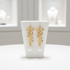 ATHENA COLLECTION - ORCHID CHANDELIER EARRINGS - CZER889 GOLD
