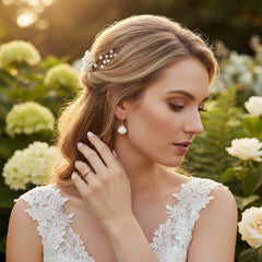 CUBIC ZIRCONIA COLLECTION - CRYSTAL DROP EARRINGS - CZER890 GOLD