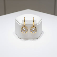 CUBIC ZIRCONIA COLLECTION - CRYSTAL DROP EARRINGS - CZER890 GOLD