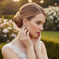 Cubic Zirconia Collection - Opulence Pearl Earrings - (ER307)