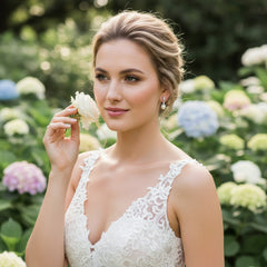 Cubic Zirconia Collection - Opulence Pearl Earrings - (ER307)
