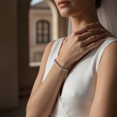 CUBIC ZIRCONIA COLLECTION - MARQUISE CUT CRYSTAL BRACELET - BR172 SMALL