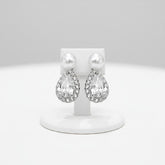 CZ COLLECTION - DAINTY CRYSTAL DROP EARRINGS -925 SILVER CZER894