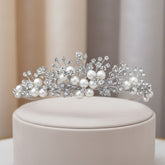 Tess Luxe Pearl Tiara - SASSB - SILVER (Tiara 3)