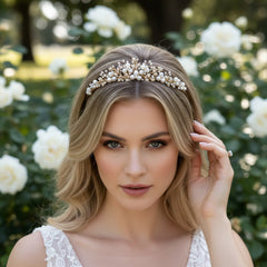 Tess Luxe Pearl Tiara - (14K Gold Plated) Tiara 3 -SASSB