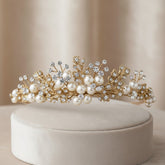 Tess Luxe Pearl Tiara - (14K Gold Plated) Tiara 3 -SASSB