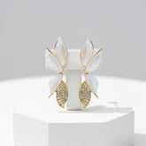 ATHENA COLLECTION - CHIC DROP EARRINGS -WHITE -CZER895