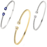 CUBIC ZIRCONIA COLLECTION - EXQUISITE BANGLE COLLECTION - 18K WHITE GOLD PLATED