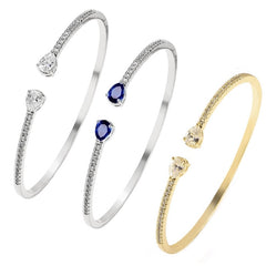 CUBIC ZIRCONIA COLLECTION - EXQUISITE BANGLE COLLECTION - 18K WHITE GOLD PLATED