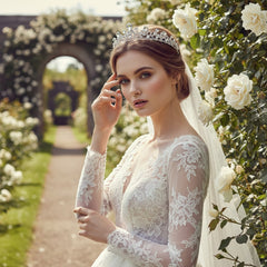 ATHENA COLLECTION - CHIC CRYSTAL TIARA - AHB27 SILVER