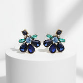 ATHENA COLLECTION - GLAM DIVA EARRINGS - CZER891 NAVY BLUE